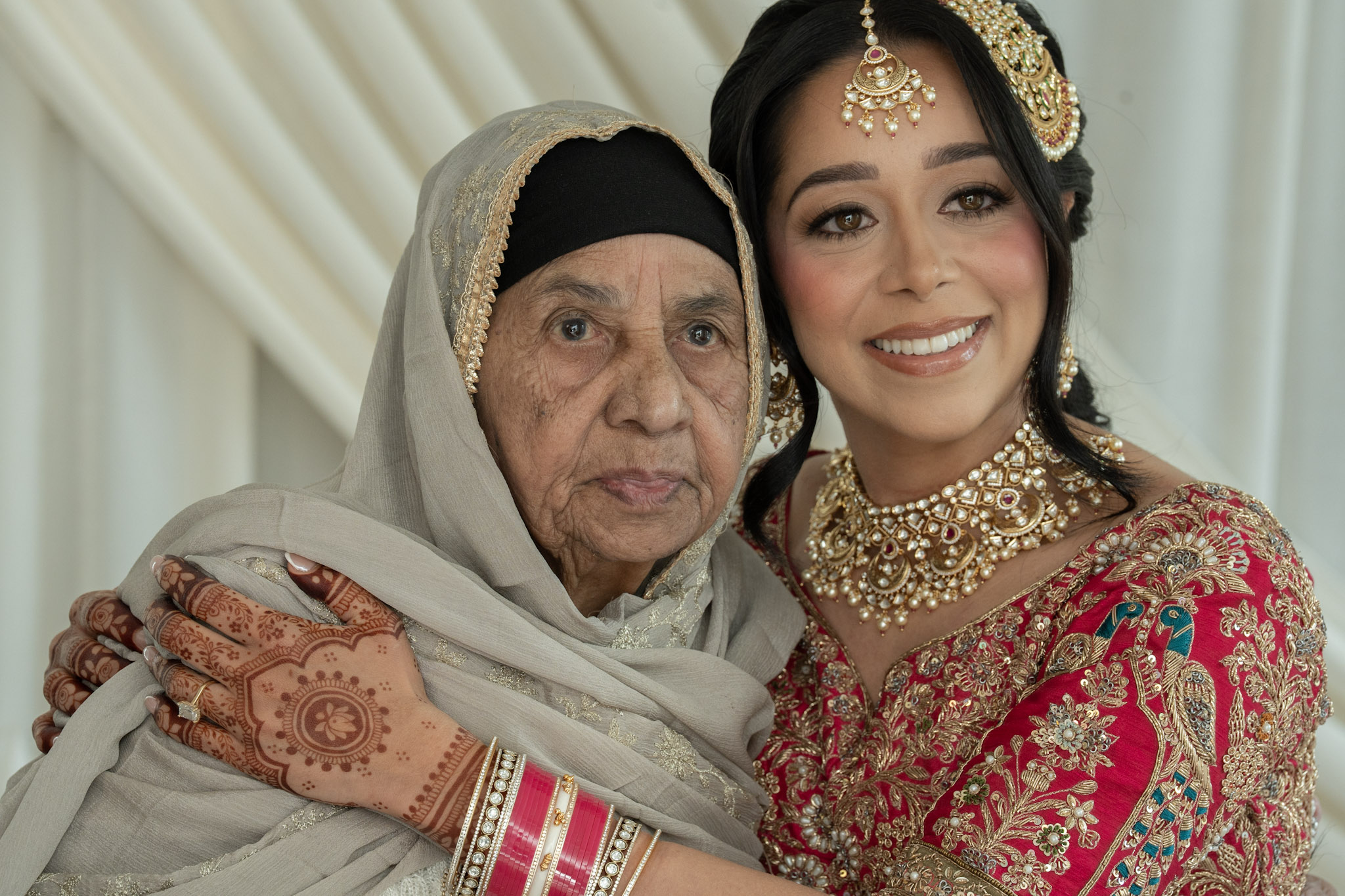 Bride embracing a loved one