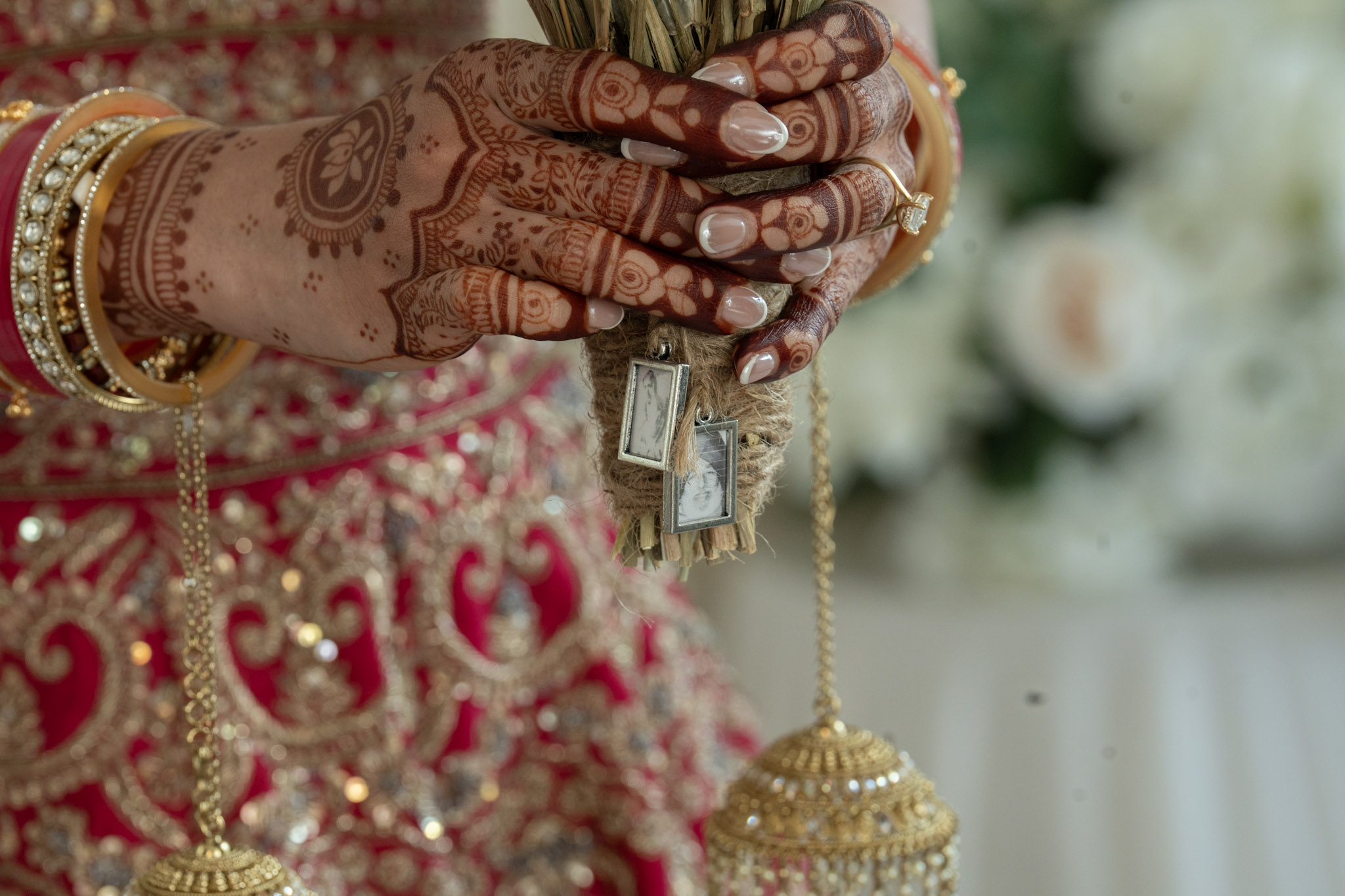 Bridal henna and jewellery details